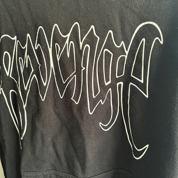 EUC Revenge hoodie xxxtentacion 2017 black & white outline "kill" hoodie. Size M - Picture 4 of 10